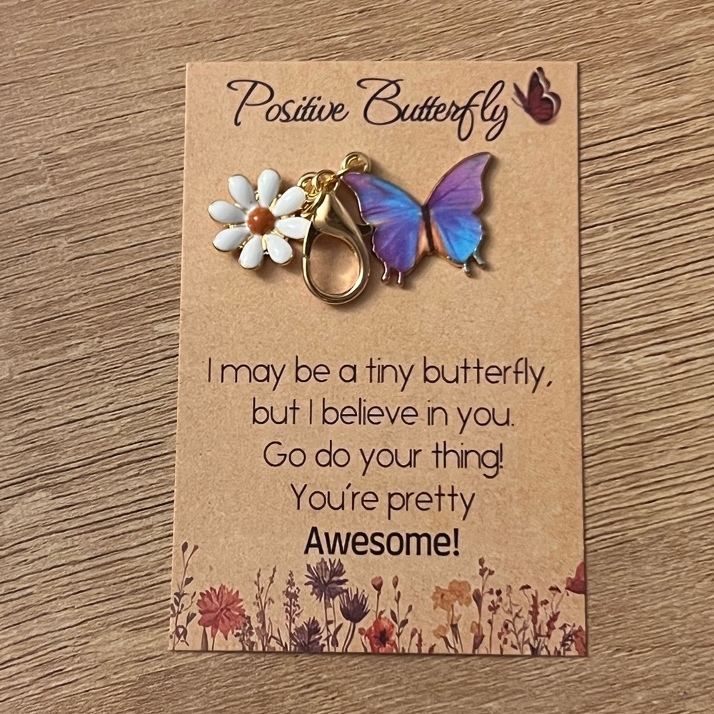 Purple and Gold Butterfly Charm